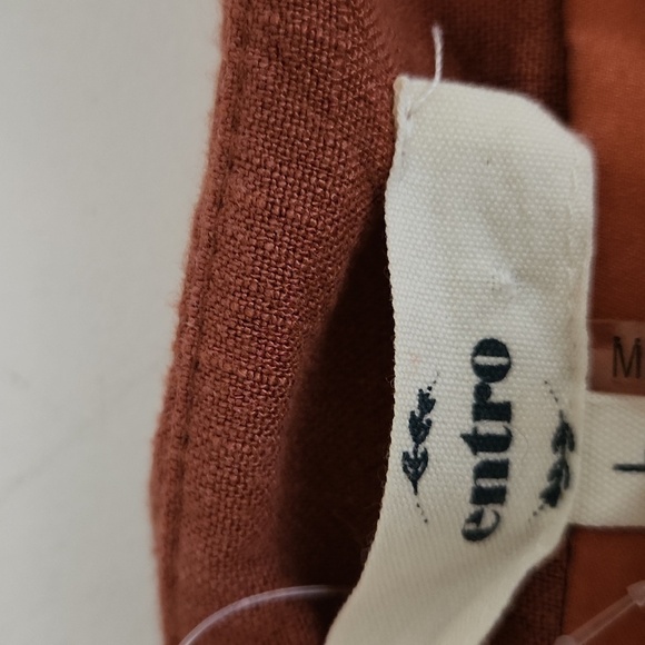 100% Linen Embroidered Floral Skirt  Rust Color Concert Coachella Sexy Large - Picture 9 of 10